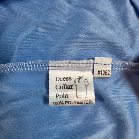 Collars & Co Mens Medium Sky Light Blue Dress Collar Polo Short Sleeve NWOT - Picture 6 of 7